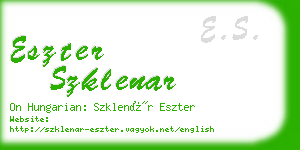 eszter szklenar business card